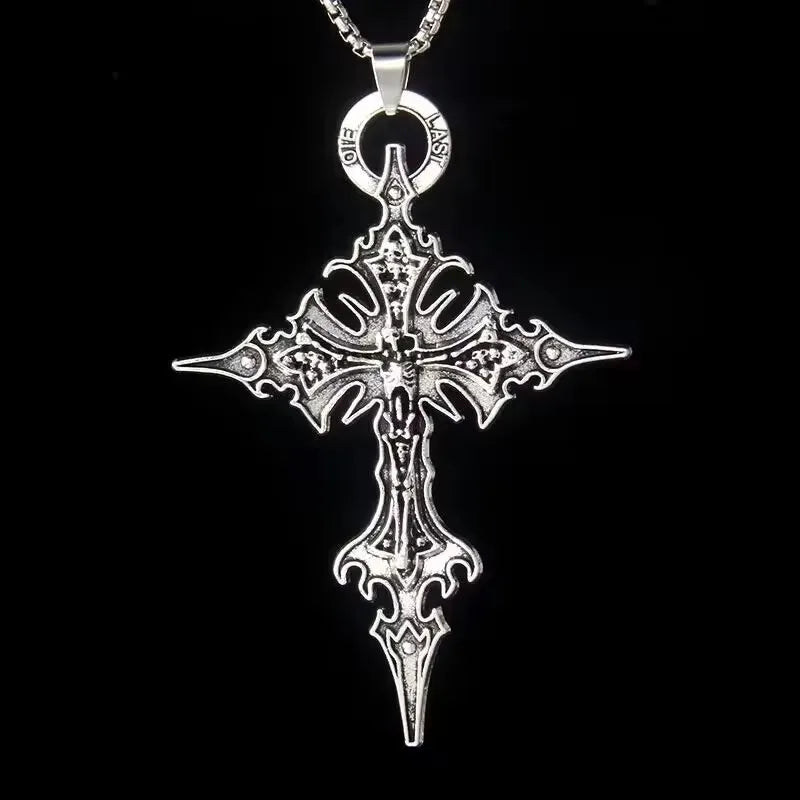 European And American Fashion Personality Retro Gothic Cross Necklace For Men And Women Street Hip-Hop Trendsetters Versatile Pe