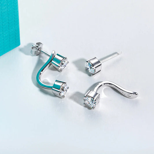 2.4cttw D Color Moissanites Classic Hoop Earring for Women 925 Sterling Silver Jewelry Multipurpose Earrings for Women