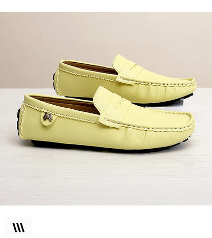 2025 New Handmade Beanie Shoes Men's Soft Sole Lazy Korean Style Trbottomy Easiest for Match Casual Slip-On Driving