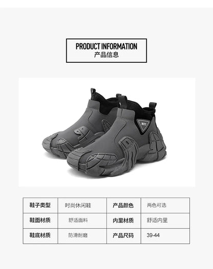 New fashion high top shoes for autumn and winter niche design lightweight casual lazy shoes thick soled ankle boots short boots