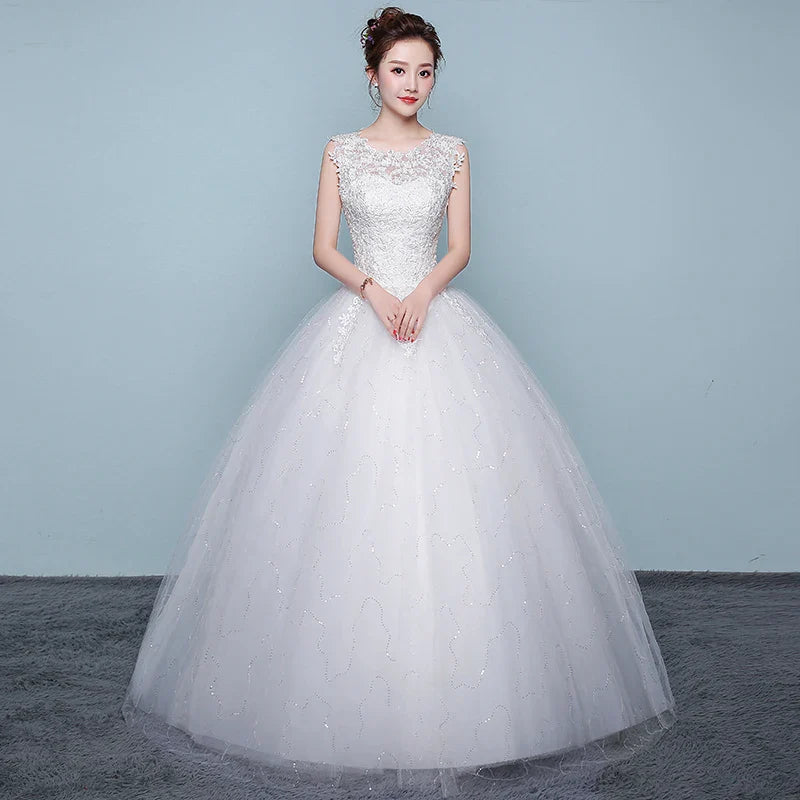 Wedding Dress Wholesale Lace up Embroidery Bride Marriage Dresses White Ball Gown Factory Christmas Carnival Plus Size