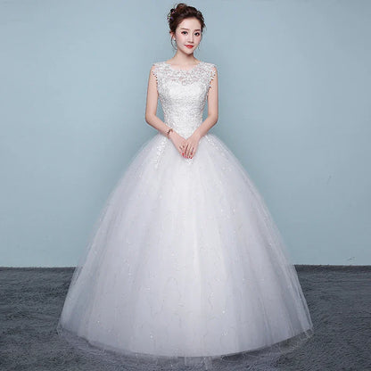 Wedding Dress Wholesale Lace up Embroidery Bride Marriage Dresses White Ball Gown Factory Christmas Carnival Plus Size