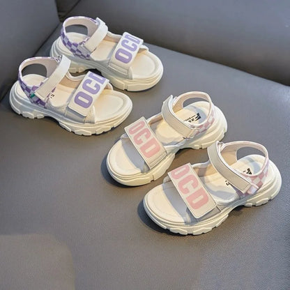 Girls Summer Fashion Sandals Kids Casual Outdoor Non Slip Lightweight Sandals Children's  Comfortable Design Cute Beach Shoes