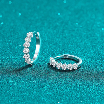 Full Moissanite Hoop Earrings for Women Brilliant cut Bride Wedding Jewelry 100% S925 Sterling Silver Plated 18k Earring