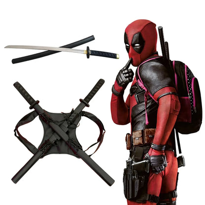 Deadpool Costume Kids Movie Superhero Deadpool Child Costume Adult Deadpool Cosplay Jumpsuit Sword Set Boys Halloween Gifts