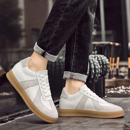 Invisible Height-Increasing Shoes 8cm German Training Shoes for Men, Summer Breathable Casual Sneakers, Genuine Leather Retro Versatile Forrest Gump Shoes 6cm