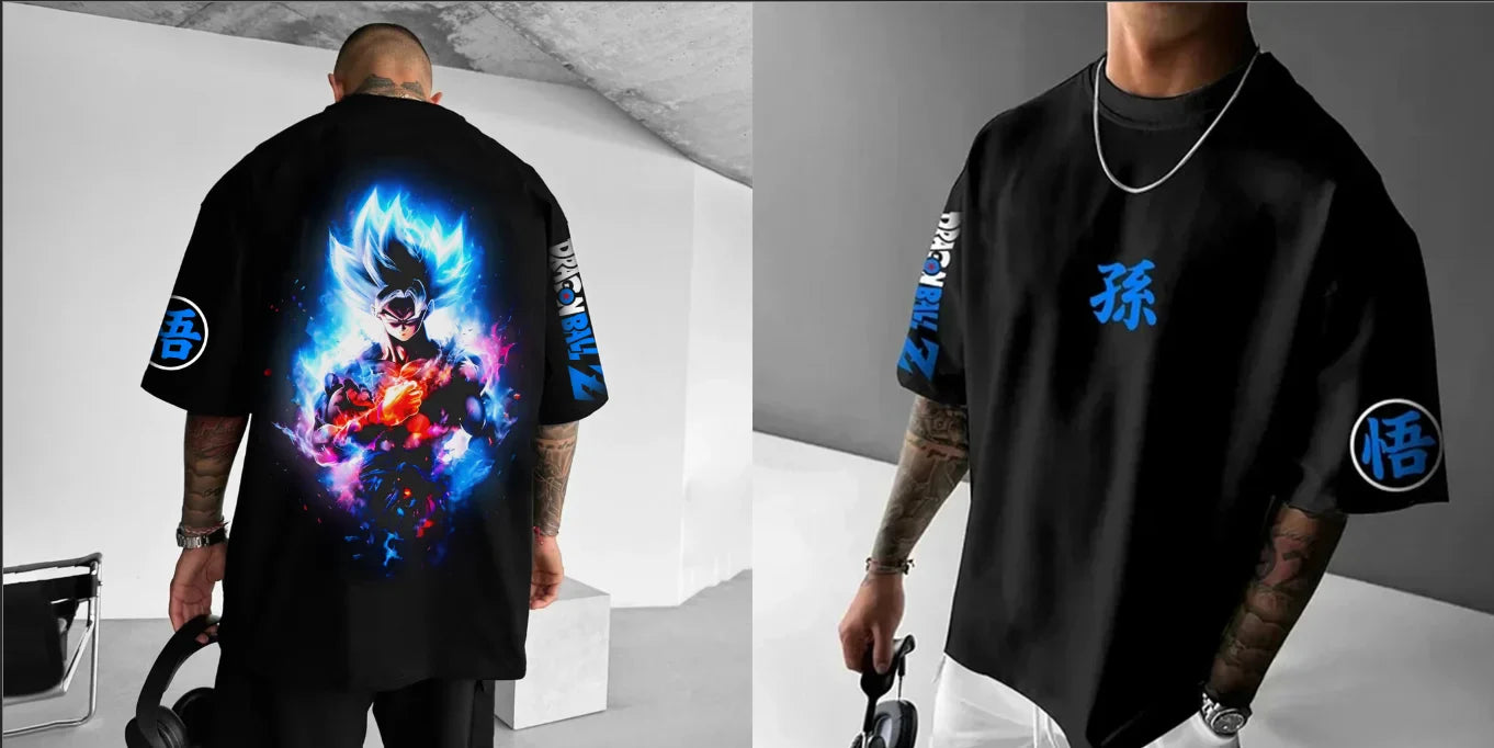 Animation T-Shirt Men's Street Hip Hop Loose Casual Trend Children's Parent-Child Short Sleeve Top