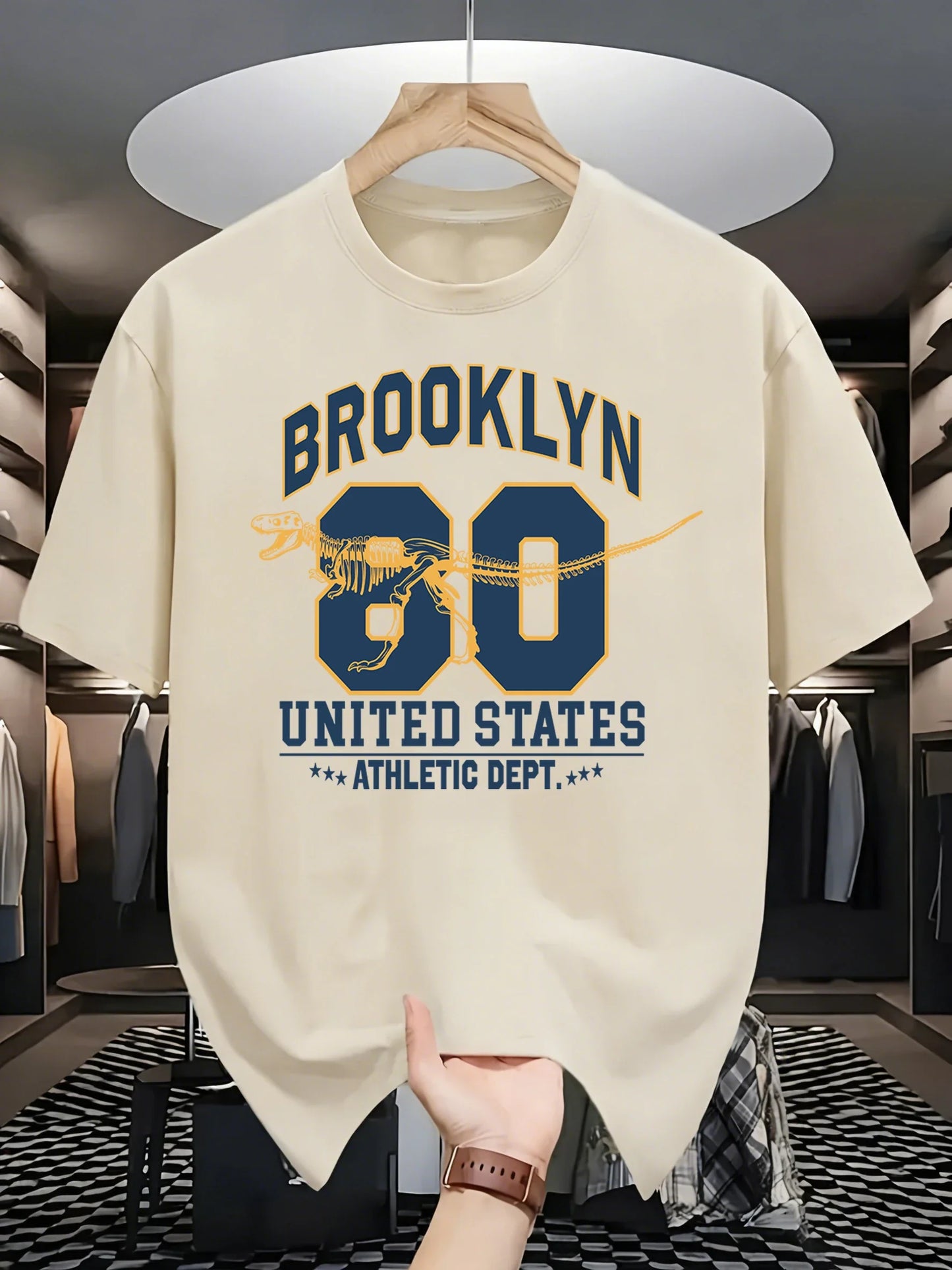 Brooklyn United States Athletic Dept Men T Shirt Soft All-Match Fashion Sportswear Summer O-Neck Tee Unisex Loose Cotton Clothes
