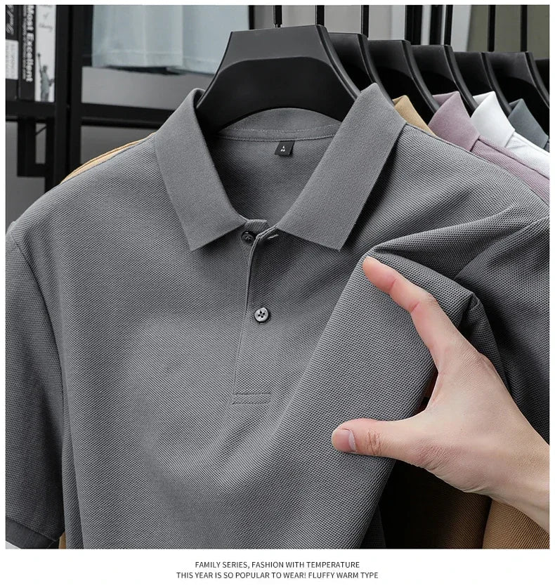 20 Colors Men's 100% Cotton Polo Shirt - Summer Casual Breathable Tee,Ideal for Golf and Sports,Business Casual,Silk-Like Finish