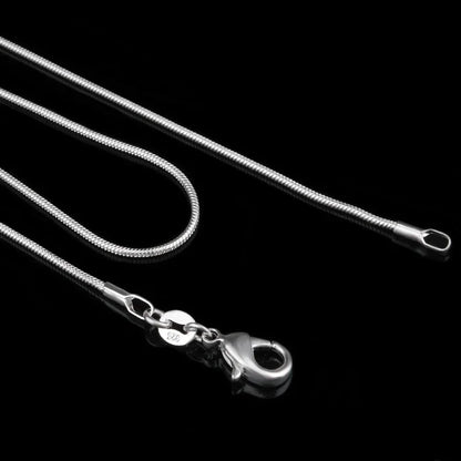 New Fine 925 sterling silver necklace women, silver fashion jewelry Snake Chain 1mm Necklace 16 18 20 22 24"