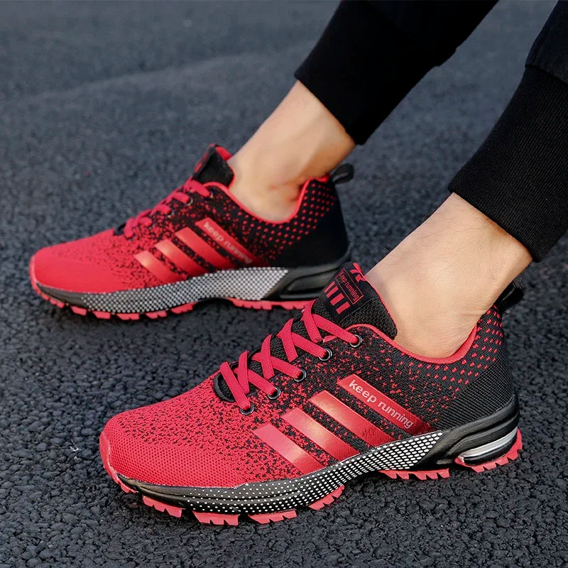 Men's and women's flying mesh surface spring summer breathable casual sports shoes flat vulcanized couple running big size48