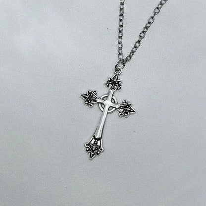 Black Rhinestone Cross Jesus Pendant Choker Necklace for Women Punk Vintage Double Layers Chain Boho Jewelry Fashion Party Gifts