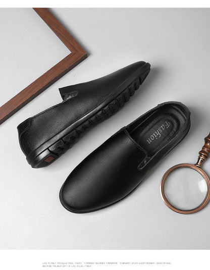 Leather Men Shoes Casual Luxury Brand Soft Italian Mens Loafers Moccasins Breathable Slip on Lazy Driving Shoes Plus Size 37-47