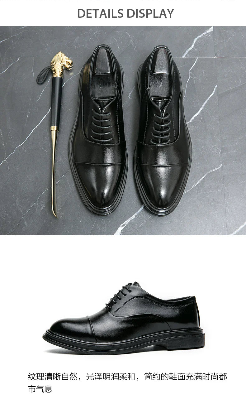 Men Genuine Leather Shoes Fashion Men Comfortable Daily Business Casual Formal Lace-up Men Dress Footwear Shoes Chaussure Homme