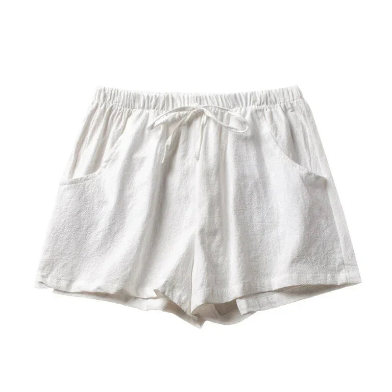 Summer Women Cotton Linen Shorts High Waist Shorts Short Pants Women Fashion Casual Sports Shorts Female S-3XL
