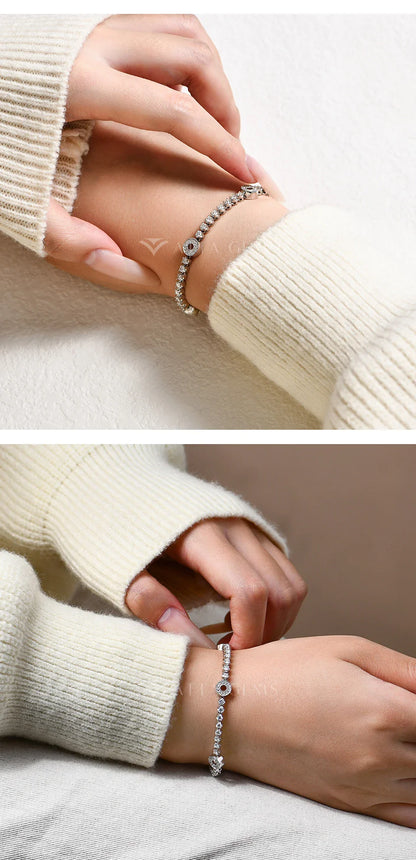 DVVS1 Moissanite Bracelet S925 Sterling Silver Adjustable tennis bracelet For Women Engagement Party Jewelry Gifts 24cm