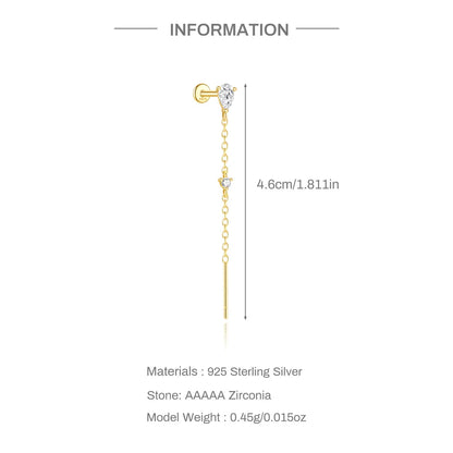 925 Sterling Silver Long Chain Tassel Baroque Irregular Pearl Dangle Earrings for Women C Shape Earrings Jewelry Pendientes