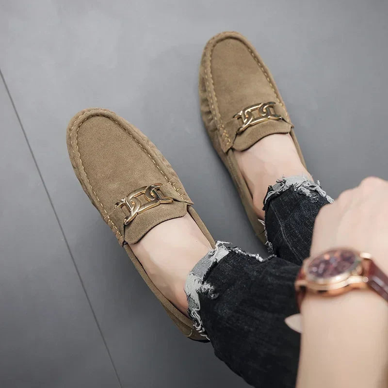 Fashion Suede Men Casual Shoes  Breathable Comfort Slip-on Mens Driving Shoes Luxury Brand Men Loafers Mens Lazy Shoes Moccasin