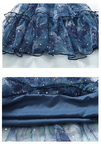 Vestido de Verão para Meninas, Novo Estilo de Vestido de Princesa Moderno para Crianças, Vestido de Tule Super Fofo para Meninas
