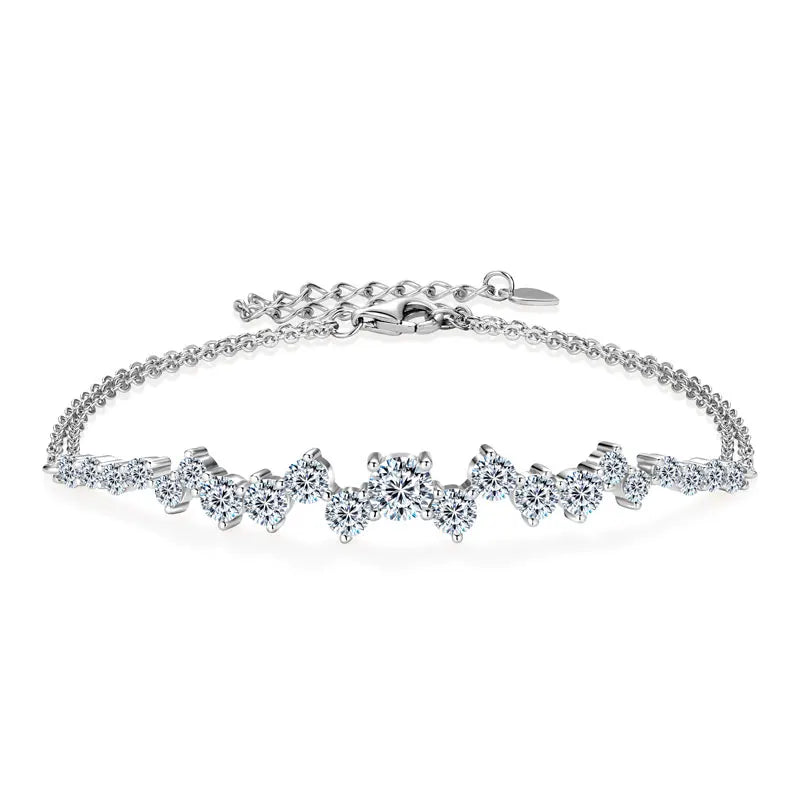 5mm&3.5mm&2.5mm Moissanite Bracelet 925 Certified Original Silver Adjustable Chain Bracelets for Women Minimalist Jewelry