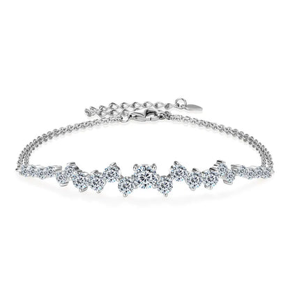 5mm&3.5mm&2.5mm Moissanite Bracelet 925 Certified Original Silver Adjustable Chain Bracelets for Women Minimalist Jewelry