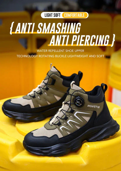Men's Work Shoes Steel Resistant Anti-Puncture Anti-smash Toe Boots Slip Light Weight Safety Shoes Comfortable Men Shoes 40-46