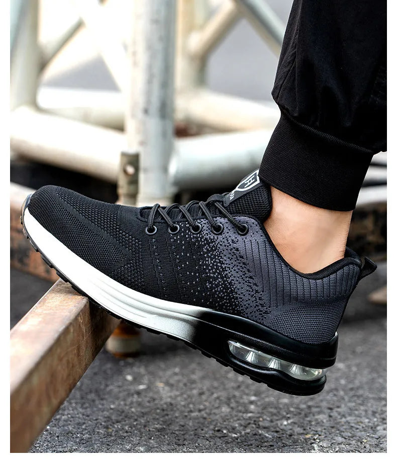 Indestructible Safety Shoes For Men Steel Toe Anti-Puncture Men's Work Shoes  Lightweight Slip Resistant Air Cushion Sneaker  ﻿