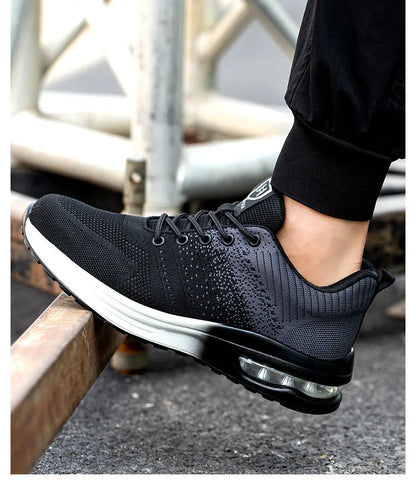 Indestructible Safety Shoes For Men Steel Toe Anti-Puncture Men's Work Shoes  Lightweight Slip Resistant Air Cushion Sneaker  ﻿