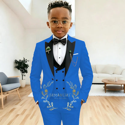 Pink Peaked Lapel Boy Formal Suits Dinner Tuxedos Boys Groomsmen Kids For Wedding Party Prom Suit Wear Ensembles De Blazers
