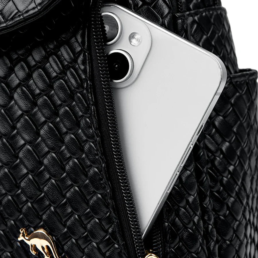 Luxury Women Leather Backpacks for Girls Sac A Dos Casual Daypack Black Vintage Backpack School Bags for Girls Mochila Rucksack