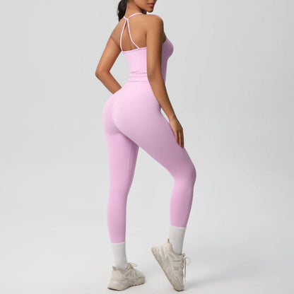 2PCS Yoga Set Nude Feeling Workout Sets Women Tracksuit Gym Push Up Fitness Running Workout Sportwear Sport Bra Leggings Suit