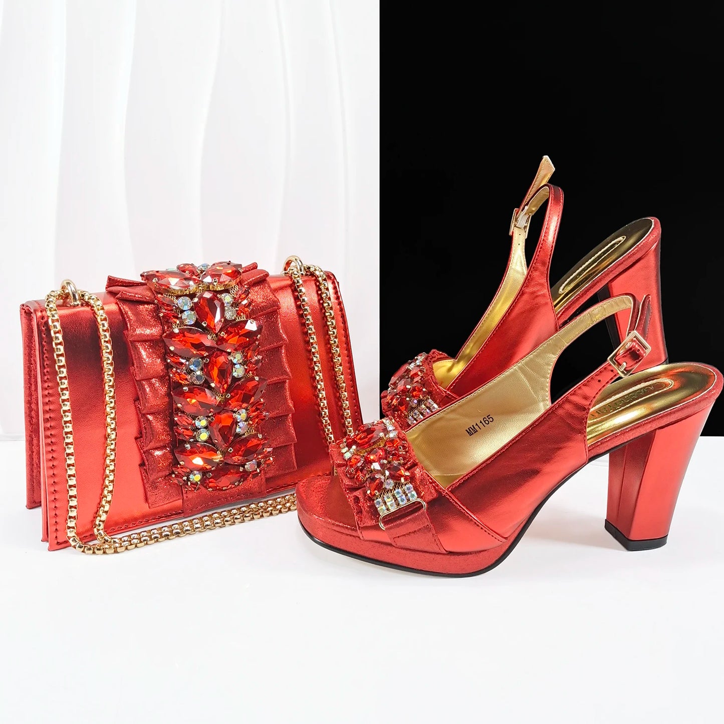 Lastest Italian Design Fashion Style Ladies Shoes with Matching Bag Set 2025 Nigerian Shoes and Bag Set HFG1-2