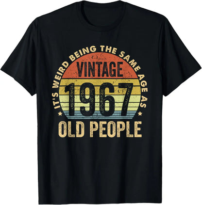 Vintage 1967 58 Years Old Men Women 58th Birthday Gifts T-Shirt Casua Personalized Clothing Graphic T Shirts Ropa Hombre