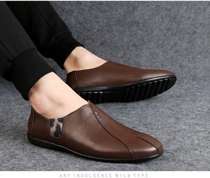 Genuine Leather Men Casual Shoes Luxury Brand Soft Mens Loafers Breathable Moccasins Slip on Lazy Driving Shoes Plus Size 38-47