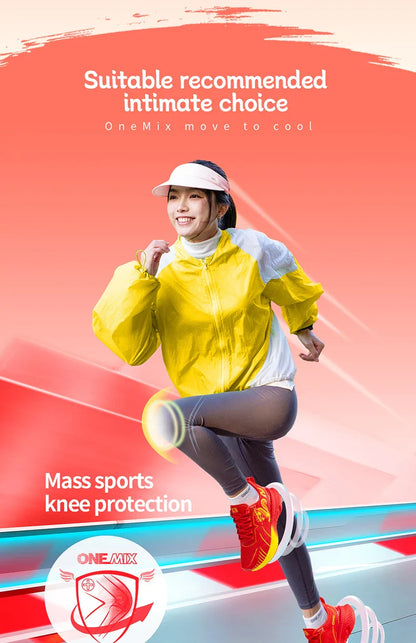 Tênis de Corrida ONEMIX Refletivo Vermelho Amortecedor Elite Aumento de Altura Tênis Esportivo para Caminhada ao Ar Livre Respirável em Mesh Masculino