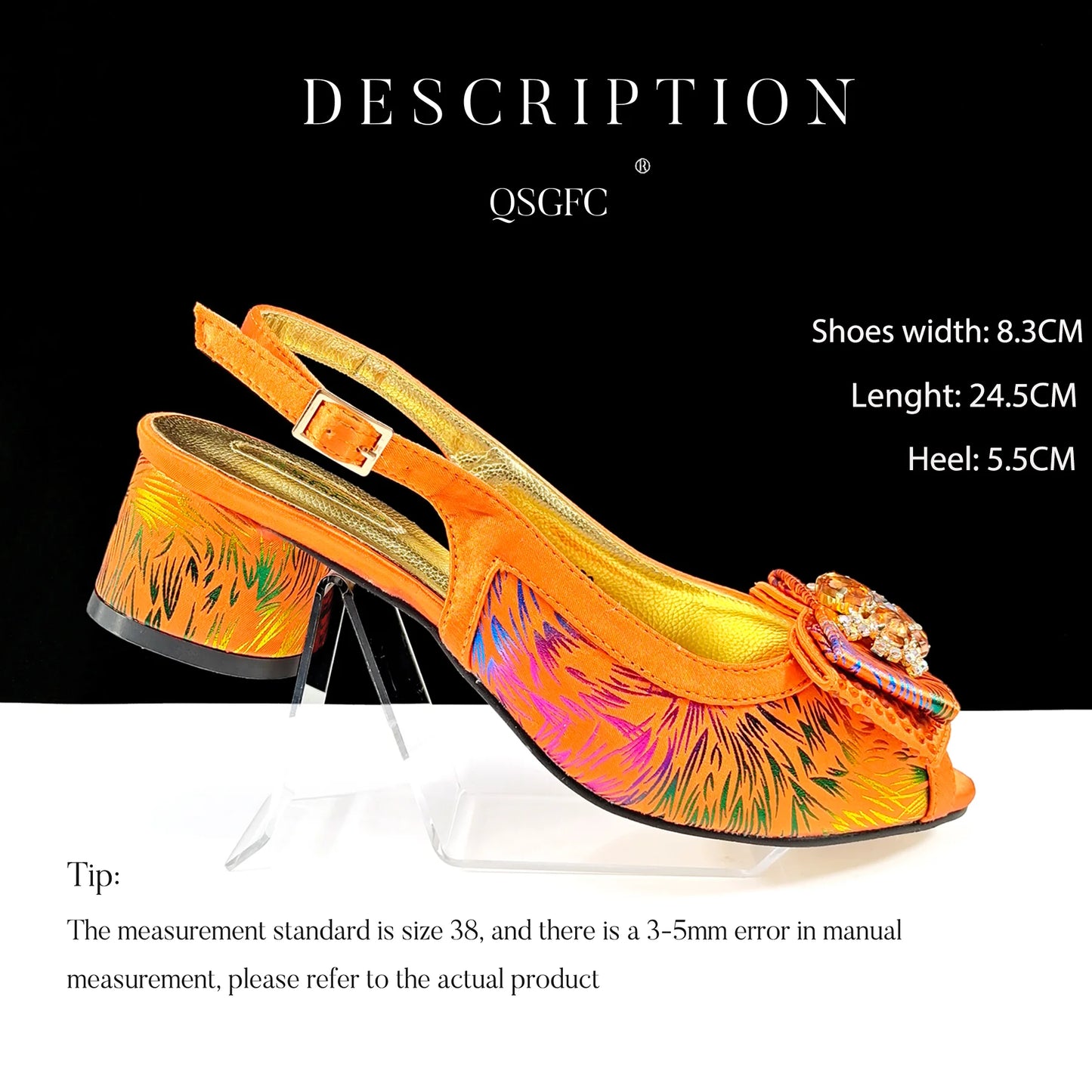 Italian Design Color Matching Rhinestone Comfortable High Heel Shoes And Bag Fashion Style Pointed-Toe Shoes For Women
