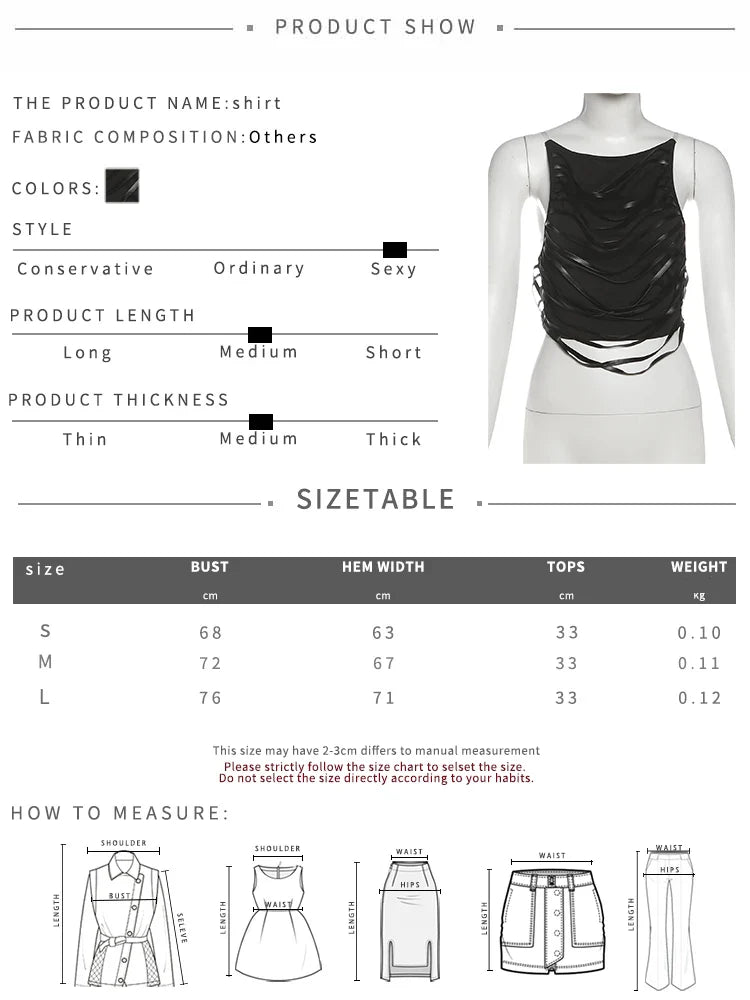 Swing Strip Decoration Vest Women Patchwork Backless Skinny Sexy Midnight Street Summer Trend Wild Party Hottie Mini Tops
