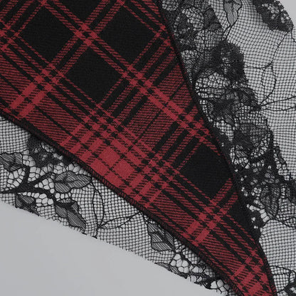 Cyber Punk Dark Gothic Skirt Women Streetwear Harajuku Irregular Patchwork Red Plaid Skirt Hotsweet Y2k Clubwear Skirt