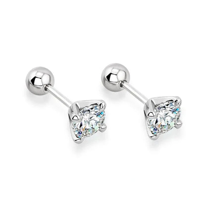 4 Prong GRA Certified 0.3-2CT D Color Moissanite Earrings for Women Men 925 Silver Plated 18K Gold Party Ear Studs Gift