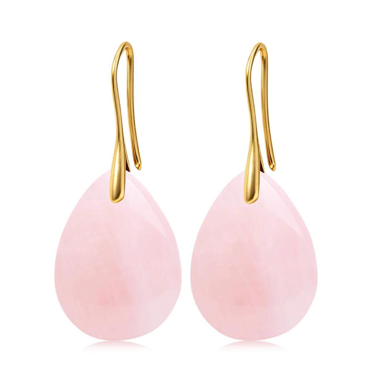 Natural Stone Pendant Women's Teardrop Earrings Elegant Gem Jewelry Creative Gift Black Obsidian Amethyst Rose Quartz Earrings