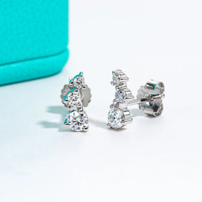 Moissanite Stud Earrings 925 Sterling Silver Gold Plated Lab Created Diamond Smile Earrings For Women Jewelry Wholesale