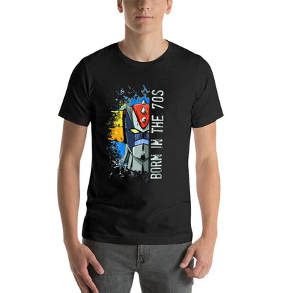Ufo Robot Goldrake - Born In The Seventies T-Shirt Blouse heavyweights hippie clothes Men's t-shirts