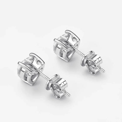 925 Sterling Silver 6.5*6.5mm Heart Moissanite Diamond Women Ear Studs Earrings Wedding Engagement Fine Jewelry Wholesale