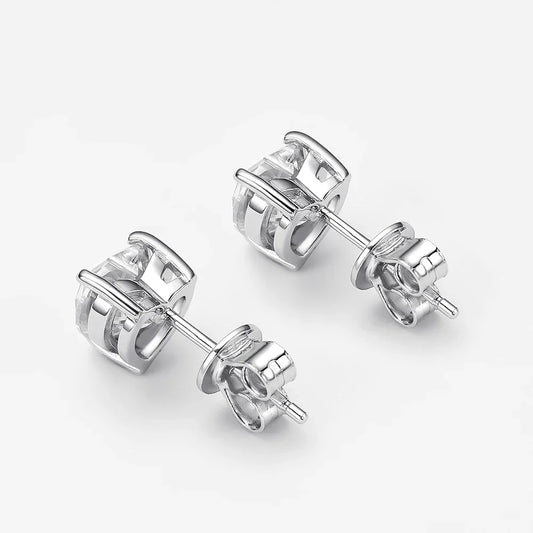 925 Sterling Silver 6.5*6.5mm Heart Moissanite Diamond Women Ear Studs Earrings Wedding Engagement Fine Jewelry Wholesale