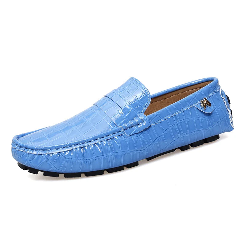 Patent Leather Beanie Shoes for Men 2025 New Spring and Summer Large Size Patent Leather Casual British Leather Shoes for Women Slip-On Slip-On Shoes