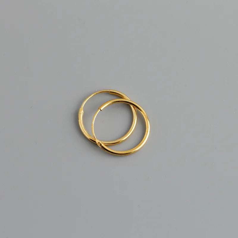 Genuine 925 Sterling Silver Fashion Korean Simple Hoop Earrings for Women Men Charming Chic Party Jewelry Accessories