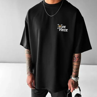 ONE PIECE Anime Peripheral Clothes Classic Comic T-Shirt Short Sleeve Crew Neck Summer Men's and Women's Couples
