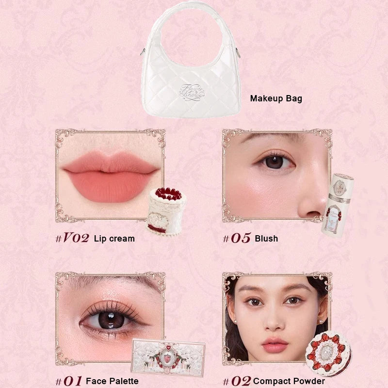 Strawberry Cupid Professional Makeup Set For Women Full Kit Gift Box Eyeshadow Lip Cream Blush Compact Powder Sets