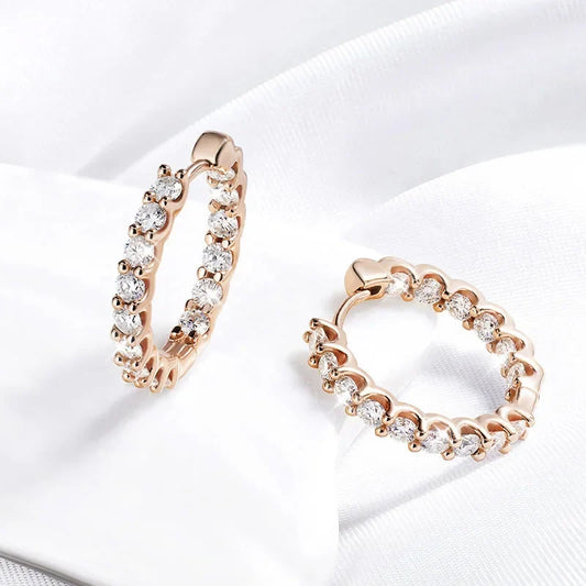 2.5mm Full Moissanite Hoop Earrings for Women Sparkling Halo Wedding Jewelry 925 Sterling Silver Earring Wholesale GRA