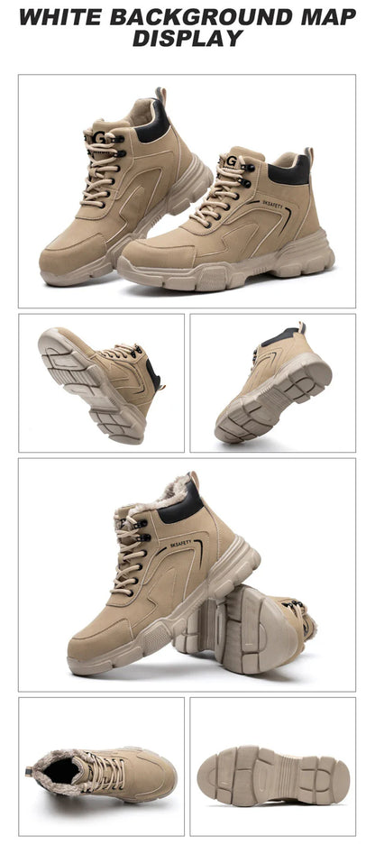 Safety Shoes Man Steel Toe Anti-Puncture Men's Work Shoes Men's Safety Boots Lightweight Men's Boots Security Protective Boot